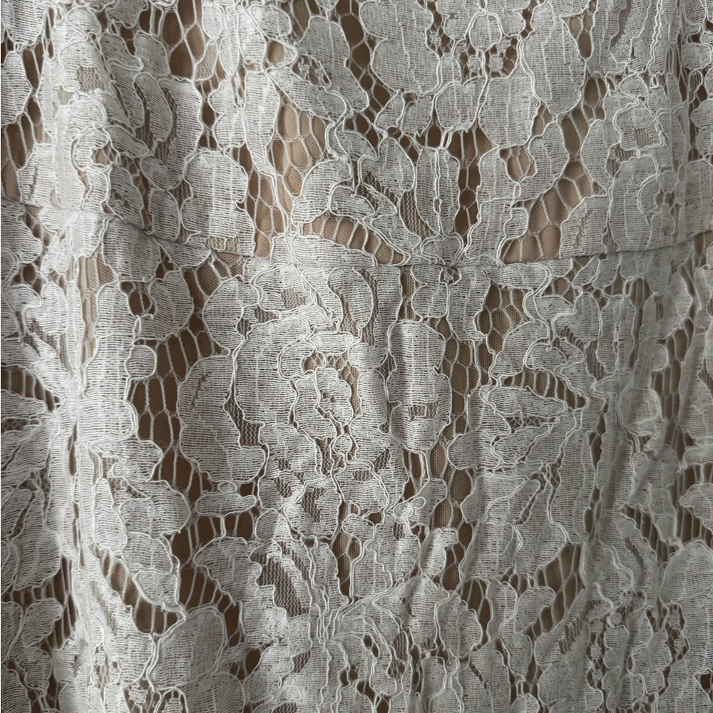 Lulu's White Lace Dress with Nude Lining - Picture 5 of 10